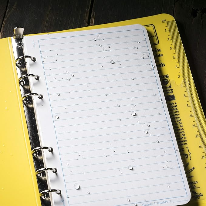 Rite In The Rain Weatherproof Loose Leaf Paper, 4.625" x 7", 32# White, Universal Pattern, 100 Sheet Pack (No. 372)