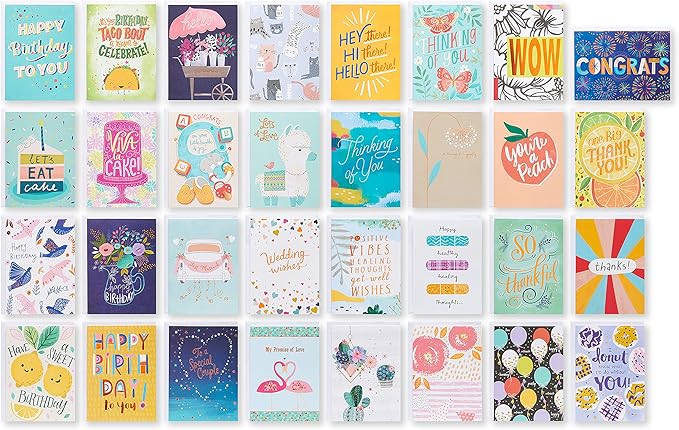 American Greetings Deluxe All Occasion Card Assortment - Birthday, Wedding, Thanks and More (32-Count)