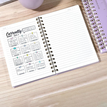 Yoment Spiral Notebook College Ruled A5 Spiral Bound Journal 160 Pages Thick Paper Plastic Hardcover Spiral Notebook 5x7 Wire Bound Notebooks for Note Taking School Office Supplies, Purple