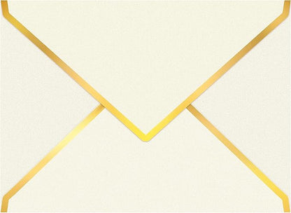 60 Pack Gold Envelopes 5x7 Bulk Beige, 250G Pearled Cardstock A7 Envelopes for Invitations Business Mailing Envelope with Gold Foil Border, A6 4x6 Envelopes for Wedding Baby Shower Cards