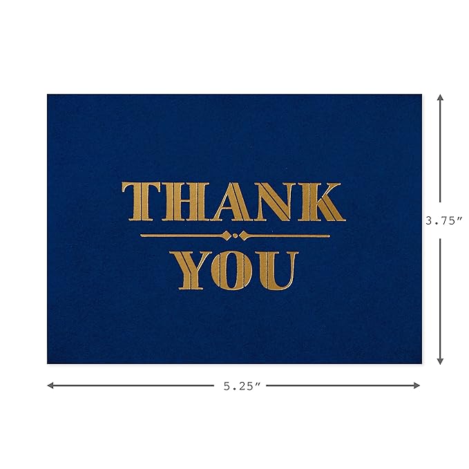 Hallmark Thank You Cards with Envelopes, Navy and Gold Foil (10 Thank You Notes) - 5STZ5022