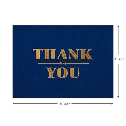 Hallmark Thank You Cards with Envelopes, Navy and Gold Foil (10 Thank You Notes) - 5STZ5022