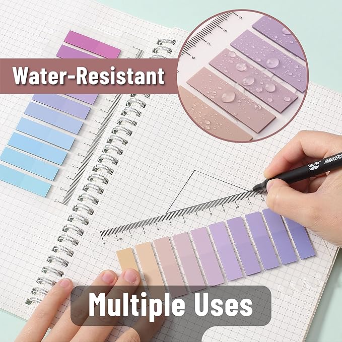Mr. Pen- Colorful Book Tabs, 3200 Pcs, Transparent Sticky Tabs for Annotating Books, Page Markers