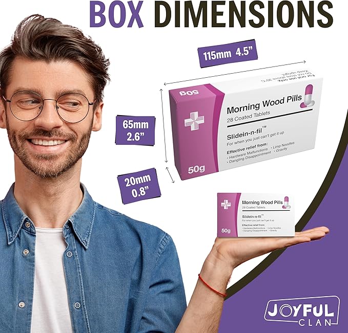 Morning Wood Pills Joke - Edible Candy - Funny Xmas Gag Gift for Old Men, Boyfriend, Husband, Groom - Hilarious Rude Prank - Unique Inappropriate Joke Gift