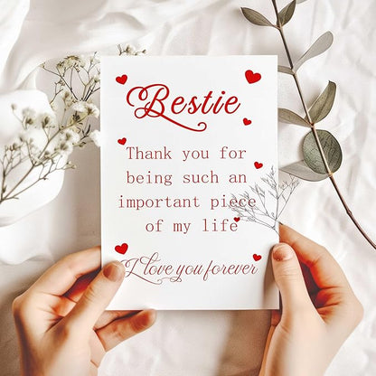 Funny Best Friend Birthday Card, Sweet Birthday Gifts Cards for Bestie Sister, Unique Thank You for Bestie Card, Cute Best Friend Birthday Gift Idea