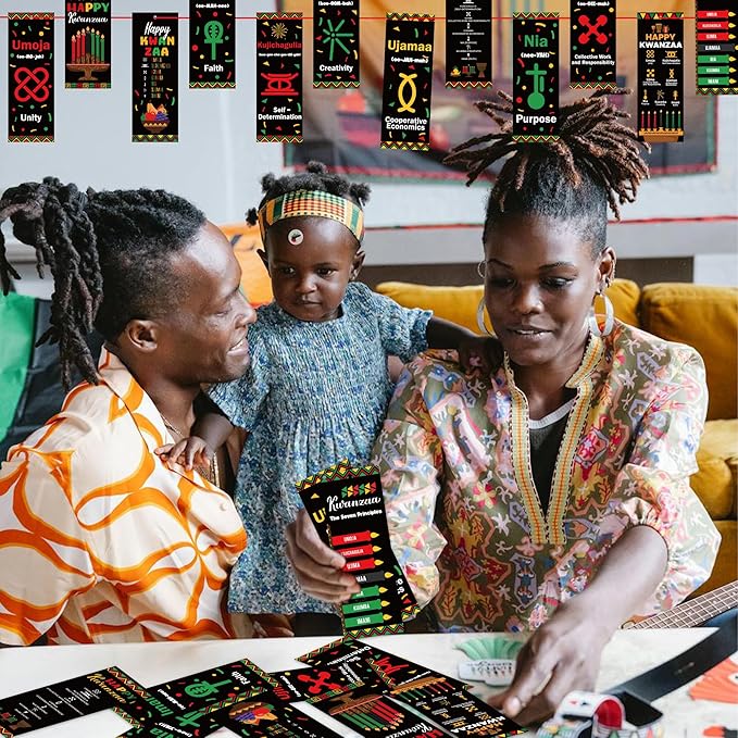 Haooryx Happy Kwanzaa Bookmarks - 120Pcs African Traditional Heritage Kwanzaa Festival Bookmark Kwanzaa Book Marks for Home Kwanzaa Holiday Party Celebrates Decoration Classroom Inspirational Supplies