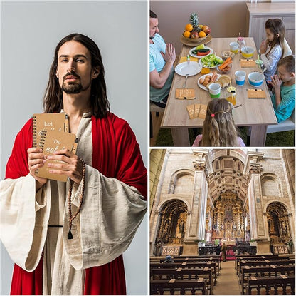 INSADA Christian Prayer Journal Spiral Notebooks Bulk with Pens - Small Notepads (4.13”x5.43”) - Easter Gifts for Women men,Church Members & Bible Study Groups (60 sets Brown)