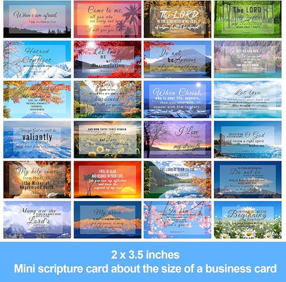 300 Pcs 50 Styles Prayer Cards Bible Verse Card Double-Side Scripture Inspirational Cards Motivational Encouraging Christian Cards for Women Men Mini Business Easter Religious Christian Gifts