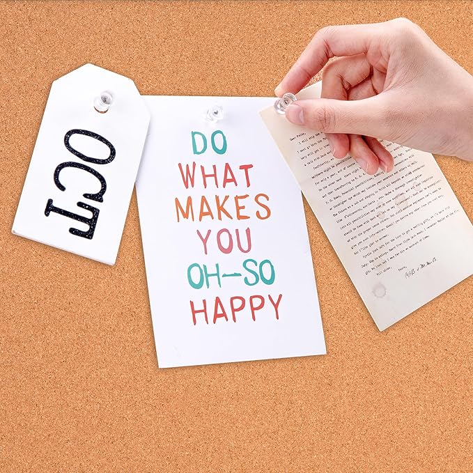 Amazon Basics Rectangular Cork Board with Aluminum/Plastic Frame and Mounting Tabs, 23" x 17", Brown