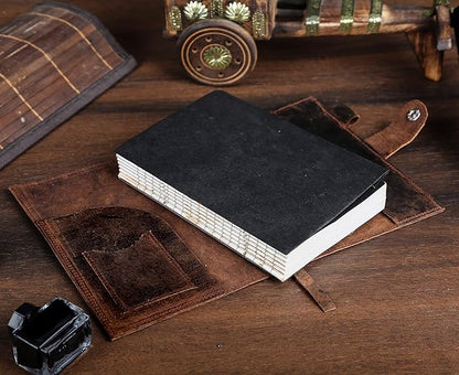 Leather Journal For Men & Women - Premium Refillable Lined Compass Leather Notebook With Pen, Coin & Pen Slot, Leather Bookmark - Journals For Writing - Travel Journal - Diary - Daily Journal 240 page