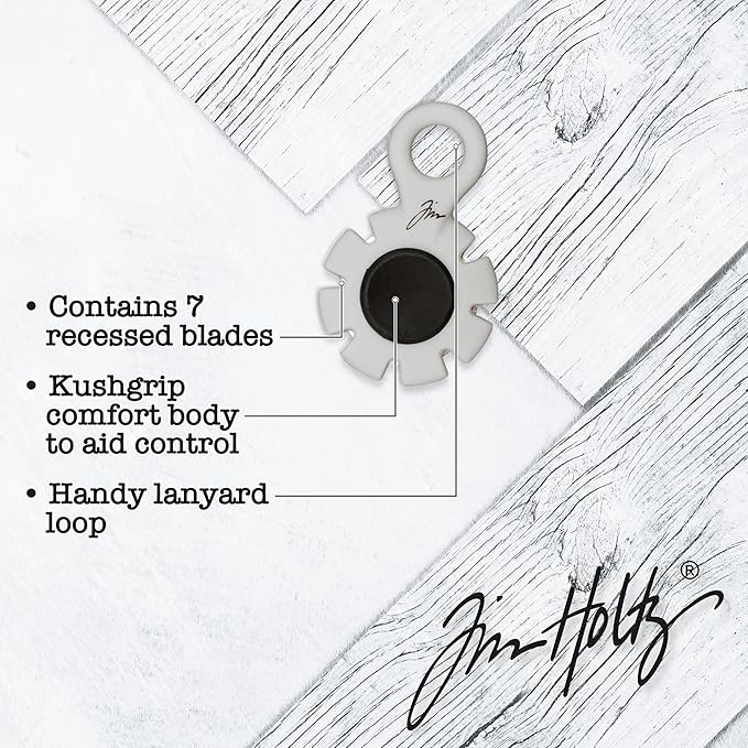 TONIC STUDIOS Tim Holtz Paper Distressing Tool - Scrapbook Supplies for Cardstock and Creating Rough Torn Edges - Distresser with 7 Recessed Blades