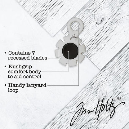 TONIC STUDIOS Tim Holtz Paper Distressing Tool - Scrapbook Supplies for Cardstock and Creating Rough Torn Edges - Distresser with 7 Recessed Blades