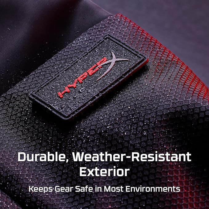 HyperX Knight Gaming Backpack for Laptops Large Storage Durable Travel Ready Black