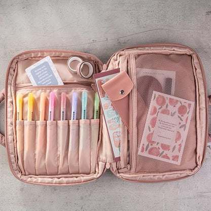 DiverseBee Large Bible Cover with Handles, Bible Carrying Case for Women, Bible Tote Bag, Book Cover, Bible Accessories Gift (Pink)