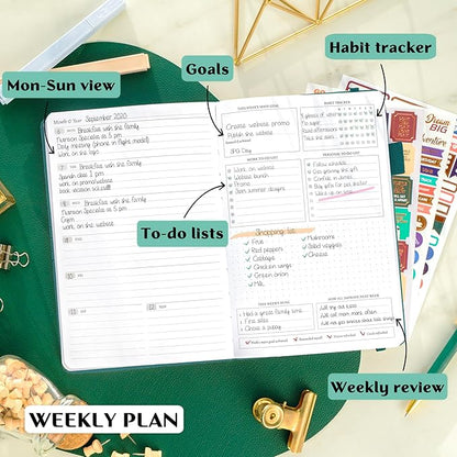 Legend Planner – Weekly & Monthly Life Planner to Hit Your Goals & Live Happier. Organizer Notebook & Productivity Journal. A5 (Dark Teal)
