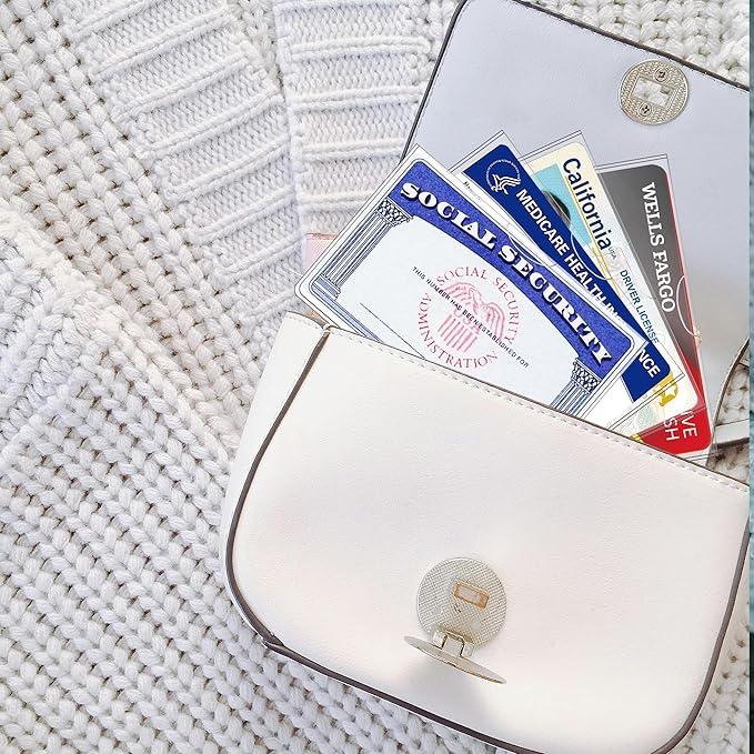 10 Pack Social Security Card Protector/Medicare Card Protector Sleeve/Social Security Card Holder/Credit Card Sleeves/Protective case for Drivers License、Credit Card 、SSN Card，3.8x2.32in., Clear