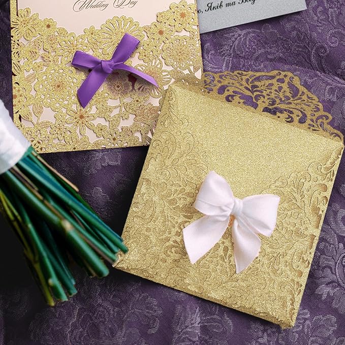 Gold Glitter Cardstock 8.5x11 Double-Sided 24 Sheets, Goefun Champagne Gold No-Shed Glitter Paper 280GSM/100lb Thick Card Stock for Circut, Card Making, DIY Projects, Party Decorations, Scrapbooking