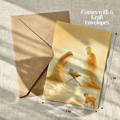 Religious Christmas Cards, Christian Christmas Cards with Envelopes, Nativity Christmas Cards, Keepsake Religious Gift 5"x7" (Biblical Christmas Set)