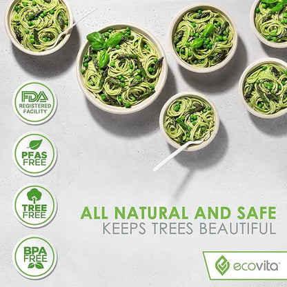 100% Compostable Paper Plates [9 in.] – 150 Disposable Plates Eco Friendly Sturdy Tree Free Liquid and Heat Resistant Alternative to Plastic or Paper Plates