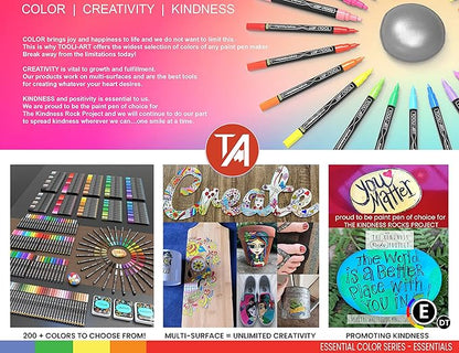 Acrylic Markers, Paint Pens Assorted Vibrant Markers for Rock Painting, Canvas, Glass, Mugs, Wood, Ceramic, Fabric, Metal, Scrapbooking. Non Toxic, Quick Dry, Multi-Surface, Lightfast (MEDIUM)