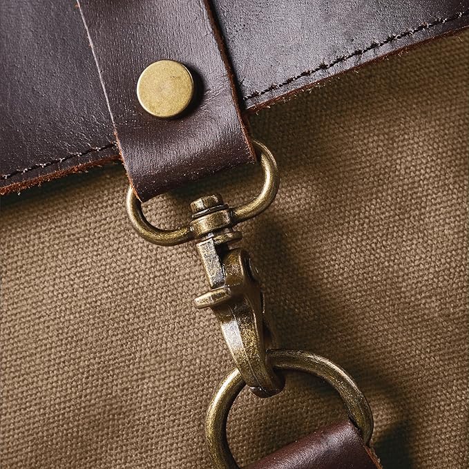 Vintage Waterproof Waxed Canvas Leather Backpack for Men Women 15.6" laptop Travel Rucksack