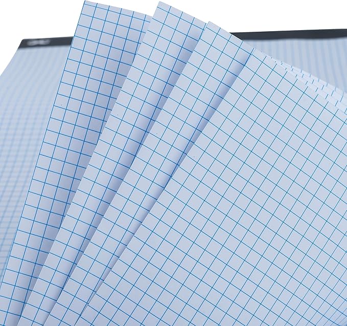 Mr. Pen- Graph Paper, 2 Pack of 55 Sheets, 8.5"x11", 5x5 (5 Squares per inch), Graphing Paper, Grid Paper Pad, Math Graph Paper Pad, Drafting Paper, Computation Pads, Square Paper, Math Paper