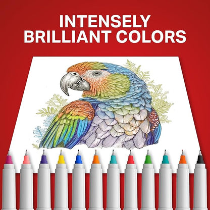 Sharpie Permanent Markers, Ultra Fine Tip Markers Set, Quick Drying And Fade Resistant Artist Marker For Wood, Plastic Paper, Metal, And More, Drawing, Coloring, And Poster Marker, Assorted Colors, 12 Count