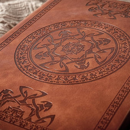 CAGIE Leather Vintage Journal for Men Soft Cover Lined Pages Notebook 180 Lay Flat for Writing Travel Diary, 5.7'' x 8.3'', Brown