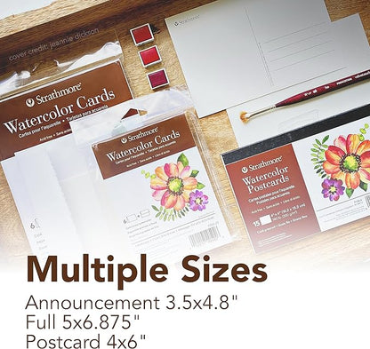 Strathmore Watercolor Cards, 5x6.875 inches, 100 Pack, Envelopes Included - Blank Greeting Cards for Weddings, Events, Birthdays