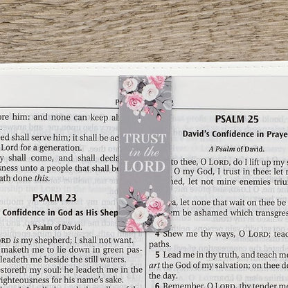 Christian Art Gifts Magnetic Scripture Bookmark Set for Women with Beloved Scripture Favorites -Inspirational Pink Roses Magnetic Bible Verse Pagemarker Set of 6 for Bibles and Books, Size 2.3” x 0.8”
