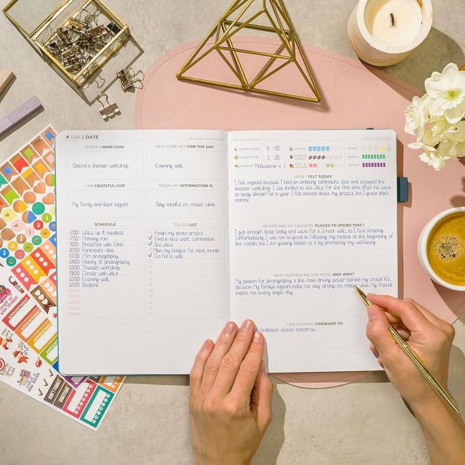 Clever Fox Self-Care Journal – Wellness & Daily Reflection Notebook – Mental Health & Personal Development Journal – Self-Care, Meditation & Mood Journal for Women & Men – Large (Aquamarine)