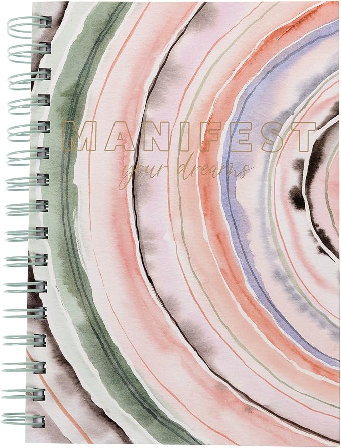Graphique Hardbound Spiral Journal | Manifest Design | Premium Paper | Notebook | Diary | Lists | Record Month and Date | Great Gift | 160 Ruled Pages | 6.25” x 8.25”