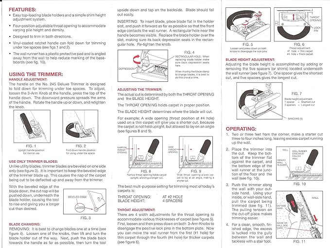 Conventional Carpet Wall Trimmer & Carpet Cutting Blade
