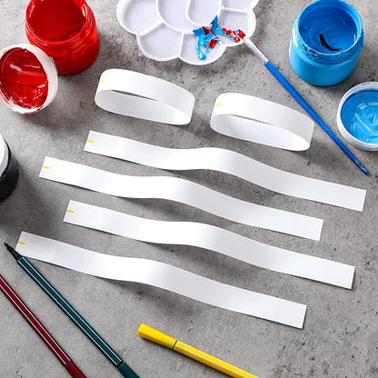 600 Packs Paper Wristbands for Events Neon Party Wristbands Colored Waterproof Paper Club Arm Bands Lightweight Identification for Concert Bar Entrance Admission(White)