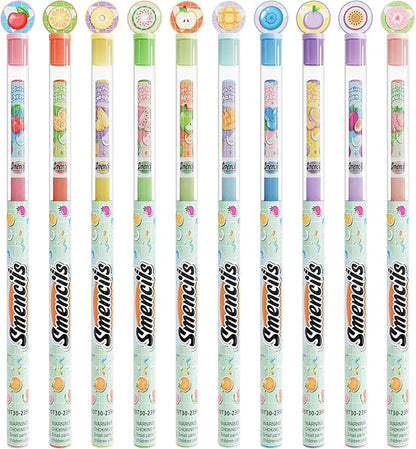 Pastel Colored Smencils - Patented Gourmet Scented Colored Pencils made from Recycled Newspapers, 10 Count, Gifts for Kids, School Supplies, Classroom Rewards