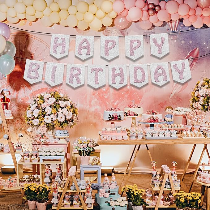 24 Sheets Pink Glitter Cardstock Paper, A4 Premium Sparkly Paper for Scrapbook, DIY Projects, Party Decoration, Gift Box Wrapping 250GSM/92lb