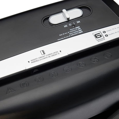 Amazon Basics 6 Sheet Cross Cut Paper and Credit Card Home Office Shredder with 3.8 Gallon Bin, Black