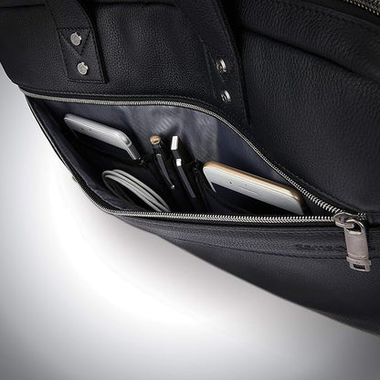 Samsonite Classic Leather Slim Brief, Black, One Size