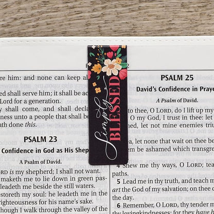 Christian Art Gifts Magnetic Scripture Bookmark/Pagemarker Set for Women: Overflowing Grace - Set of 6, Inspirational Scripture Verses for Bibles, Books, Diaries, Notebooks, Multicolor Floral, Small