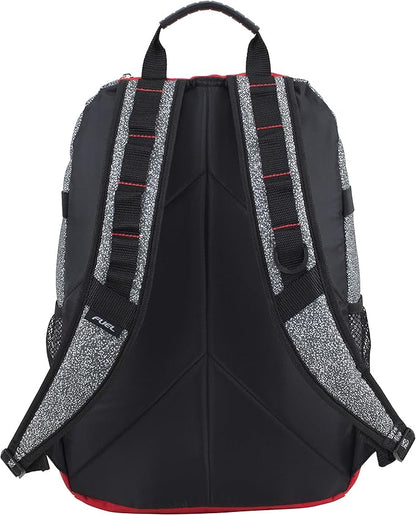 FUEL Hiking Backpack for Women Men Terra Sport, Travel, College, Gym, Work with Laptop Sleeve, Bungee, 18 Inches, Grey Static Dots