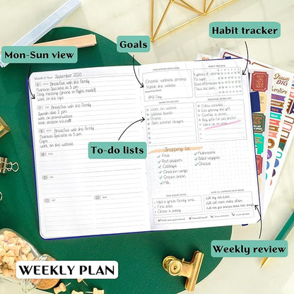 Legend Planner – Weekly & Monthly Life Planner to Hit Your Goals & Live Happier. Organizer Notebook & Productivity Journal. A5 (Royal Blue)