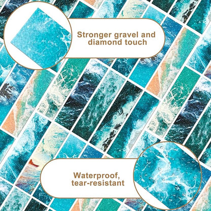 50PCS Calm Strips for Anxiety Sensory Stickers Calm Stickers for Relieve Adults Kids Teens Fidgets Stress Office&Classroom Supplies Anxiety Relief Items with Tactile Textured Surface Patterns(Sea)