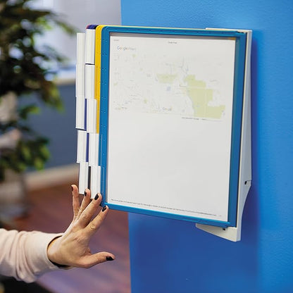 DURABLE Wall Mounted Reference System, 10 Double-Sided Panels, Letter-Size, Assorted Colors, SHERPA Design (554100)