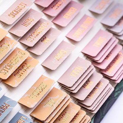 DiverseBee Laminated Bible Tabs (Gold Embossed Lettering), Bible Study Journaling Supplies, Bible Book Tabs, 73 Bible Tabs for Women and Men, Includes 4 Blank Tabs (Honeydew)