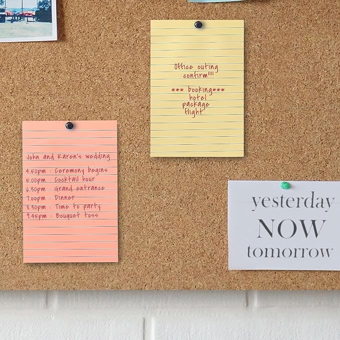 Mr. Pen Vintage Lined Sticky Notes - 4x6, 6 Pads, 45 Sheets, Colorful