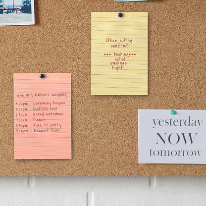 Mr. Pen Vintage Lined Sticky Notes - 4x6, 6 Pads, 45 Sheets, Colorful