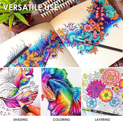 iBayam Art Supplies Sketching Kits, 123-Pack Colored Pencils Set with 3-Color Sketch Book, Coloring Book, Travel Case, Professional Artist Drawing Pencils Art Set Gift for Adults Kids Teens Girls Boys