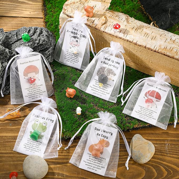 Fumete Employee Appreciation Gifts Bulk for Coworkers Thank You Staff Gift Animal Pun Inspirational Note Cards Funny Resin Office Pocket Favors