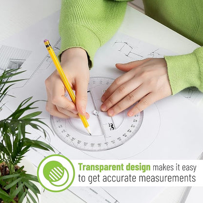 Mr. Pen- Protractor, Pack of 2, 2Inch, Protactor 360 Degree, Protractor Set, Protractor Ruler, Drafting Tools, Circle Protractor, Protractors Classroom Set, Large Protractor, Math Geometry Set