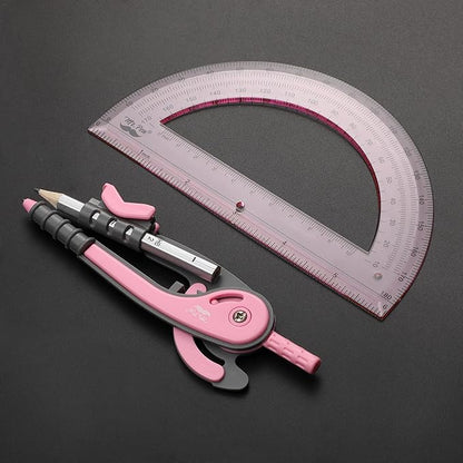 Mr. Pen- Compass and Protractor Set, Rogue Pink, Compass Geometry Tool, Protractor and Compass Set, Compass Drawing Tool, Drawing Compass, Geometry Compass, Math Compass for Geometry